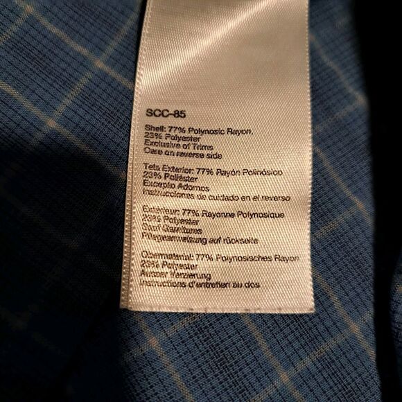 Marmot Shirt Mens Medium Blue Plaid Long Sleeve Button Up Outdoor Hiking Casual - Picture 4 of 12